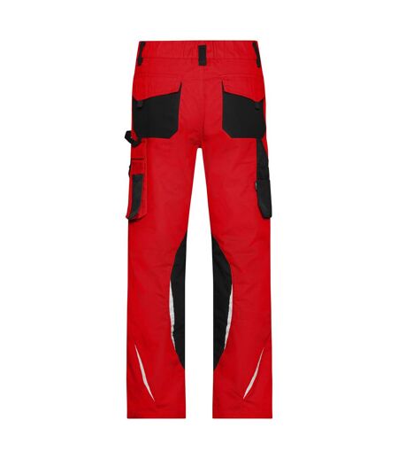 Pantalon De Travail Homme Rouge Noir James And Nicholson
