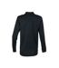 Henbury Adults Unisex Long Sleeve Coolplus Piqu Polo Shirt (Black)