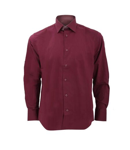 Collection Chemise À Manches Longues Homme Bordeaux Russell