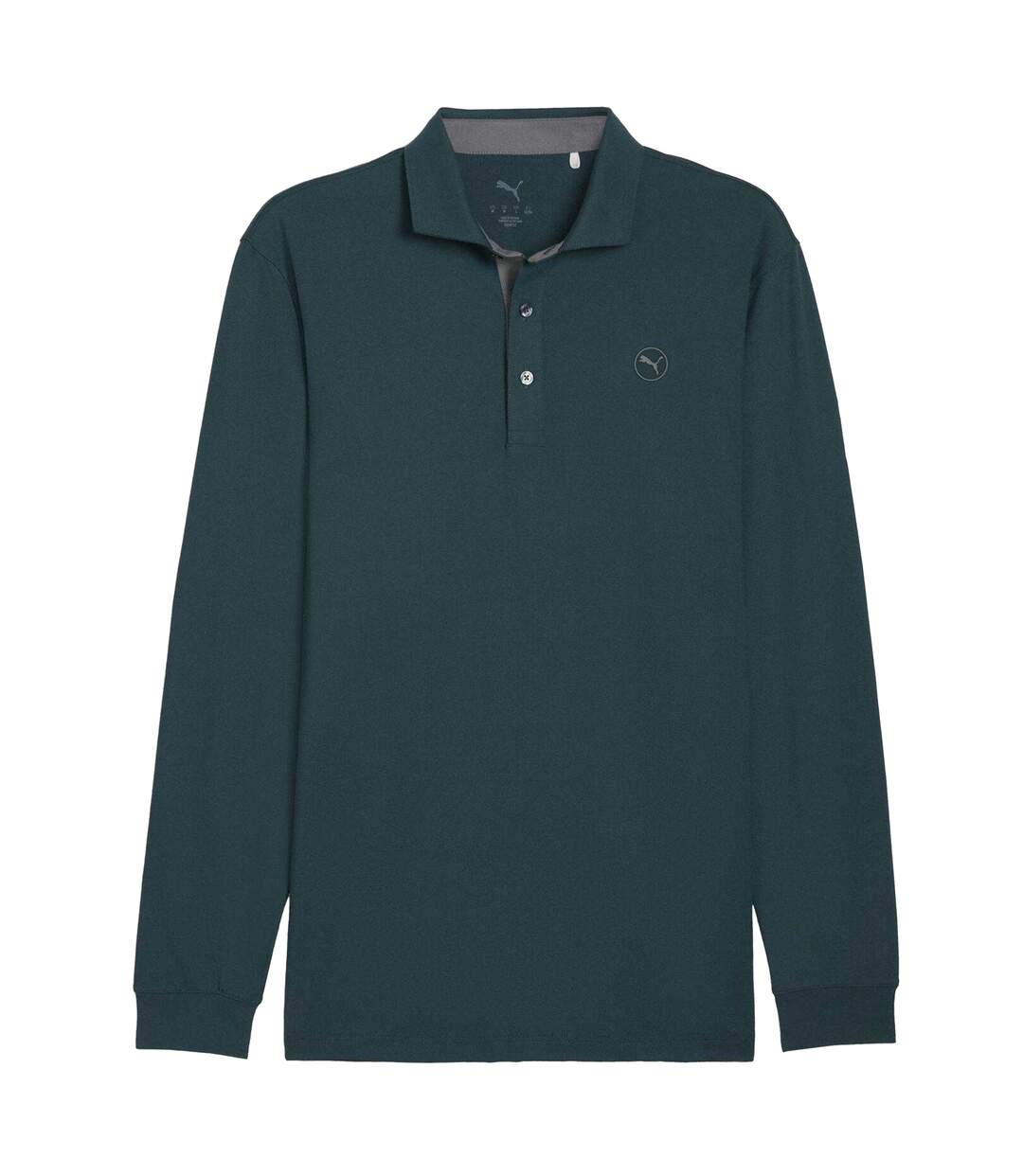 Mens Cloudspun Midweight Long-sleeved Polo Shirt Green Slate Puma-1