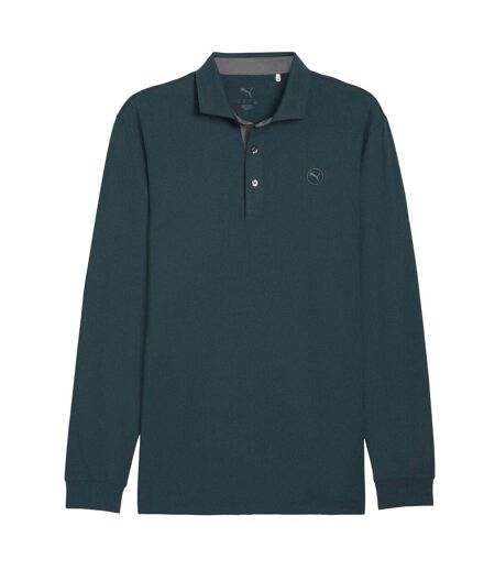 Mens Cloudspun Midweight Long-sleeved Polo Shirt Green Slate Puma