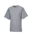 Mens organic short-sleeved t-shirt light oxford grey Russell