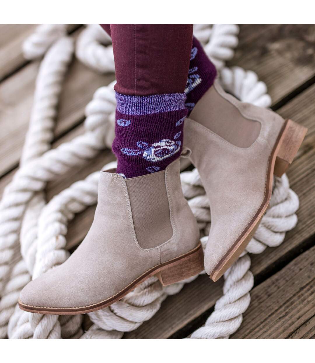 Ladies Non Slip Thermal Low Cut Slipper Bed Socks with Grips-4