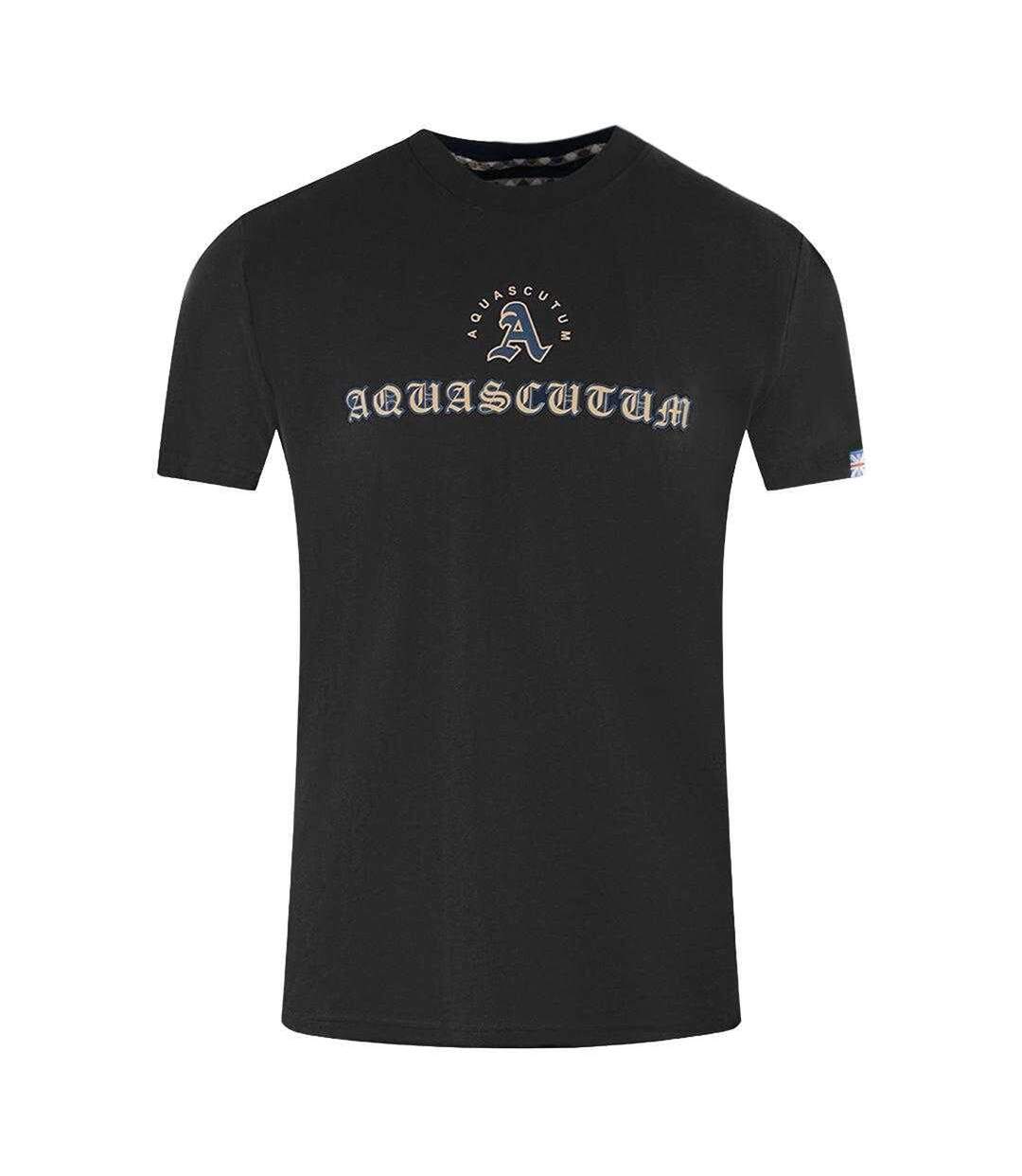 Unisex Adult Script Logo T-shirt Black Aquascutum-1