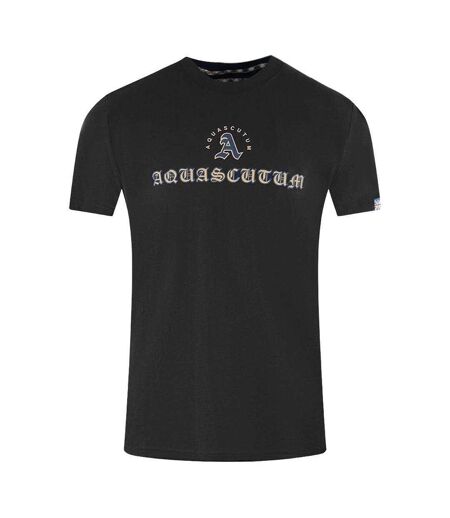Unisex Adult Script Logo T-shirt Black Aquascutum