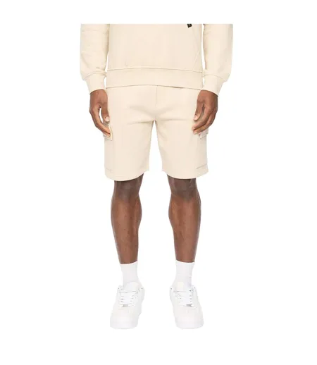 Mens Bardon Cargo Shorts Light Stone Crosshatch