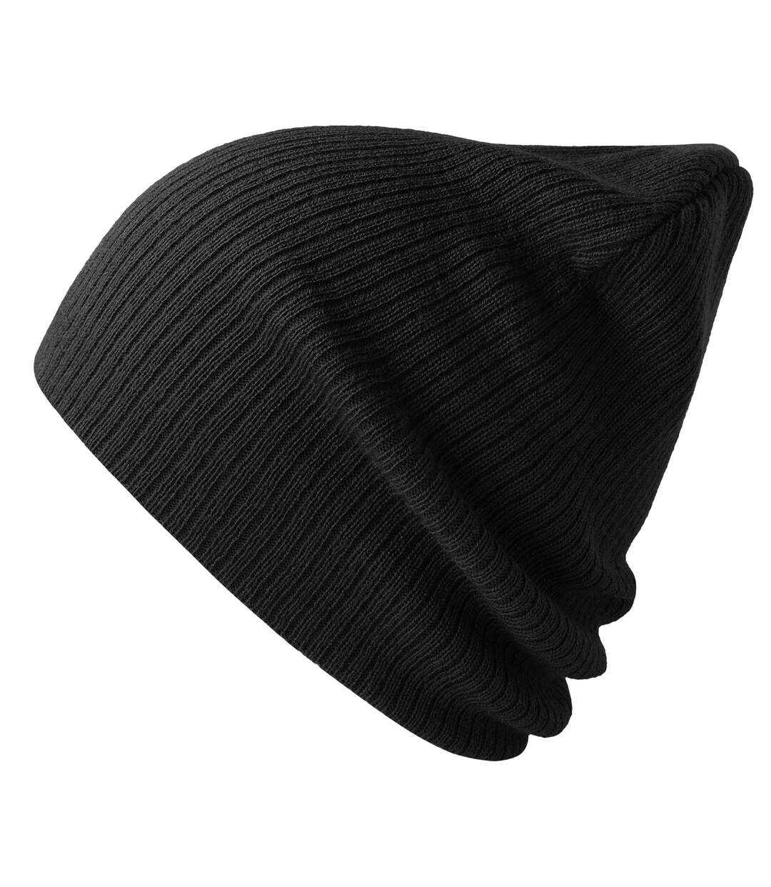 Unisex adult brad recycled slouch beanie black Atlantis-1