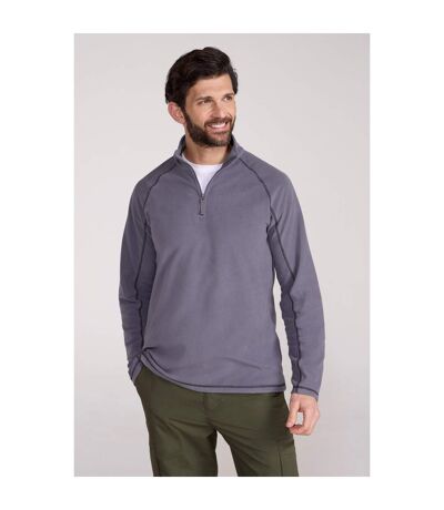 Mens ashbourne ii half zip fleece top charcoal Mountain Warehouse