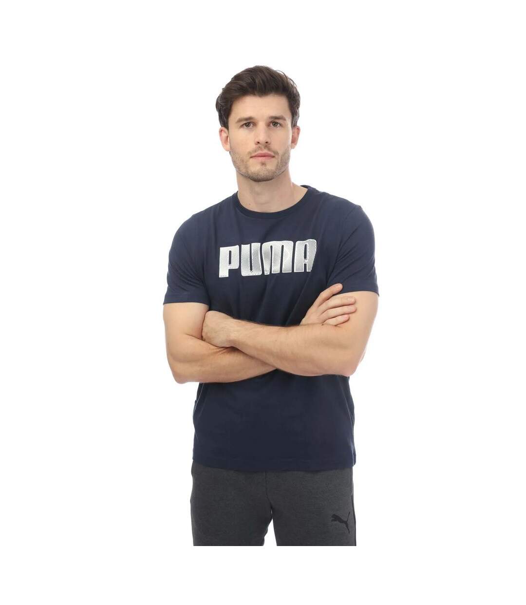 T-shirt sportstyle homme bleu marine Puma-1