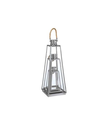 Lot de 3 Lanternes Extérieur Vérone 73cm Inox & Verre
