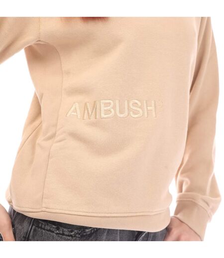 Womens/ladies Crew Neck Sweatshirt Beige Ambush