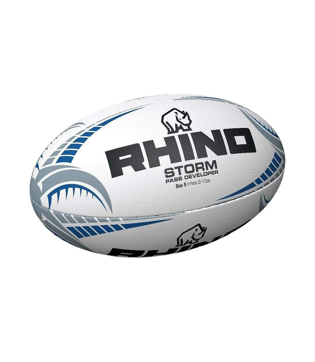 Ballon de rugby storm pass developer taille 5 blanc / bleu / noir Rhino-1