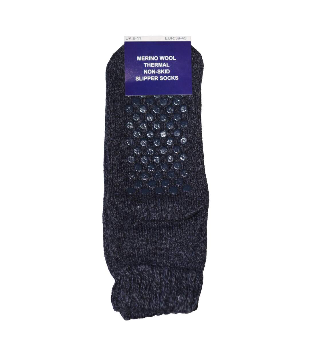 Mens thermal non skid slipper socks navy Generic