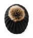Beechfield Ladies/Womens Faux Fur Pom Pom Winter Beanie (Black)