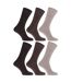 Mens Anti-Bacterial Bamboo Super Soft Work/Casual Non Elastic Top Socks (6 Pack) (Brown/Beige) - UTMB219
