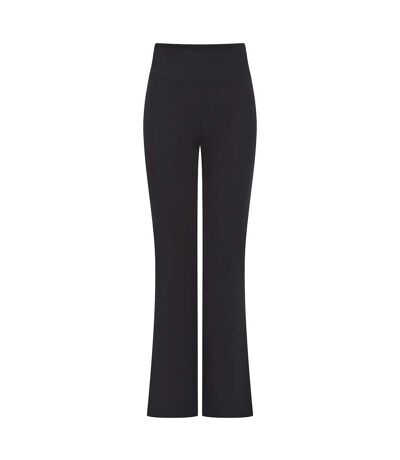 Womens/ladies flared leggings black SF
