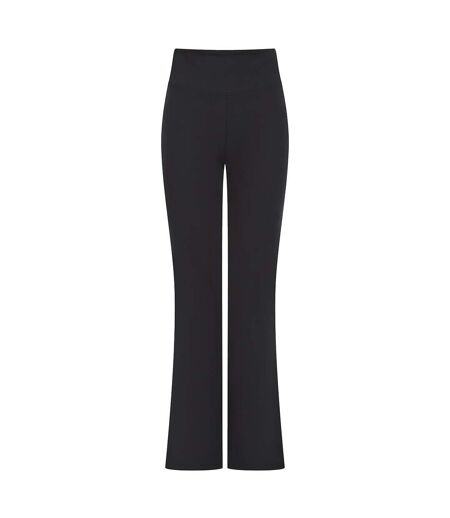 Womens/ladies flared leggings black SF