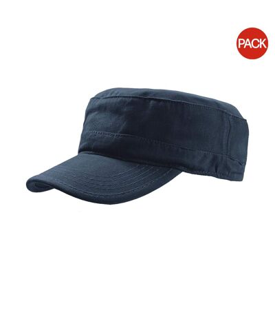 Atlantis Tank Brushed Cotton Military Cap (Pack of 2) (Navy) - UTAB418