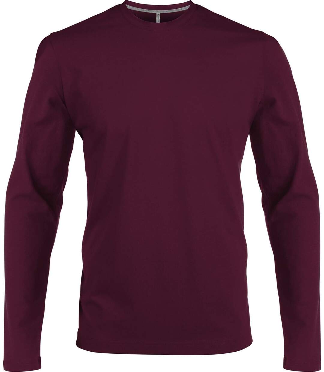 T-shirt manches longues col rond - K359 - rouge vin - homme
