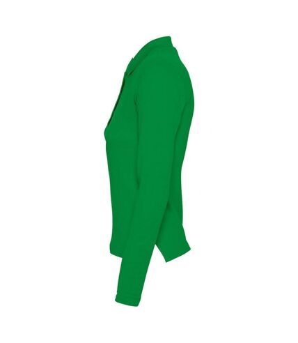 SOLS Womens/Ladies Podium Long Sleeve Pique Cotton Polo Shirt (Kelly Green) - UTPC330