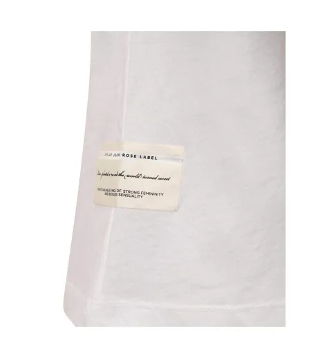 Womens/ladies Label Cotton T-shirt White Replay