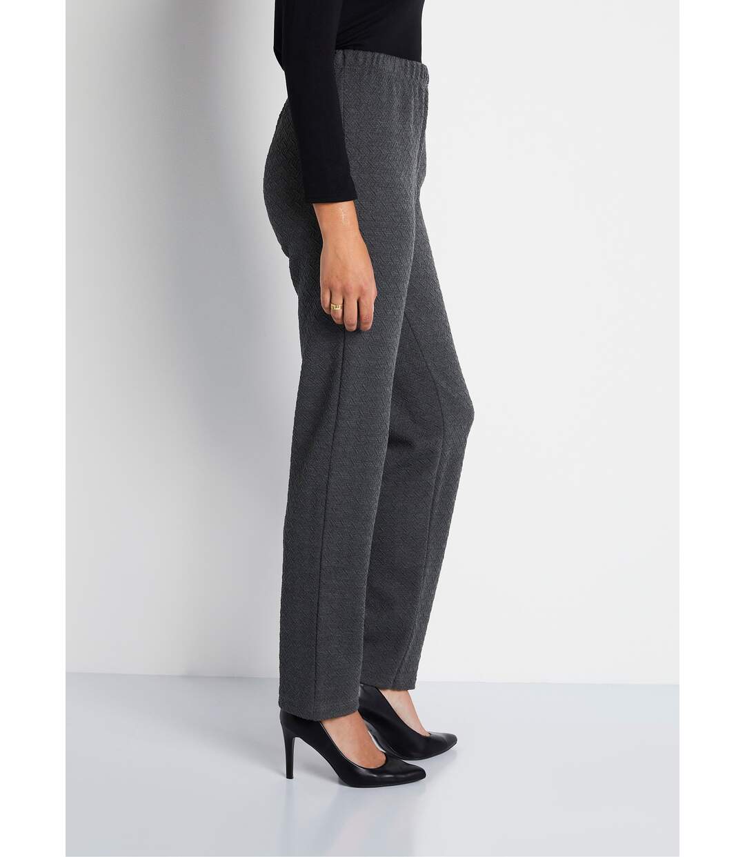 Legging droit ceinture élastiquée avec laine-3