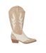 Womens/ladies kirrily two tone cowboy boots taupe Dorothy Perkins