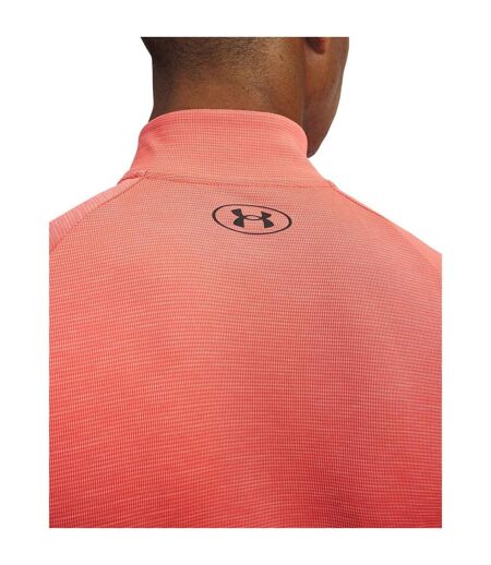 Mens Tech Textured Half Zip Top Venom Red Black Under Armour