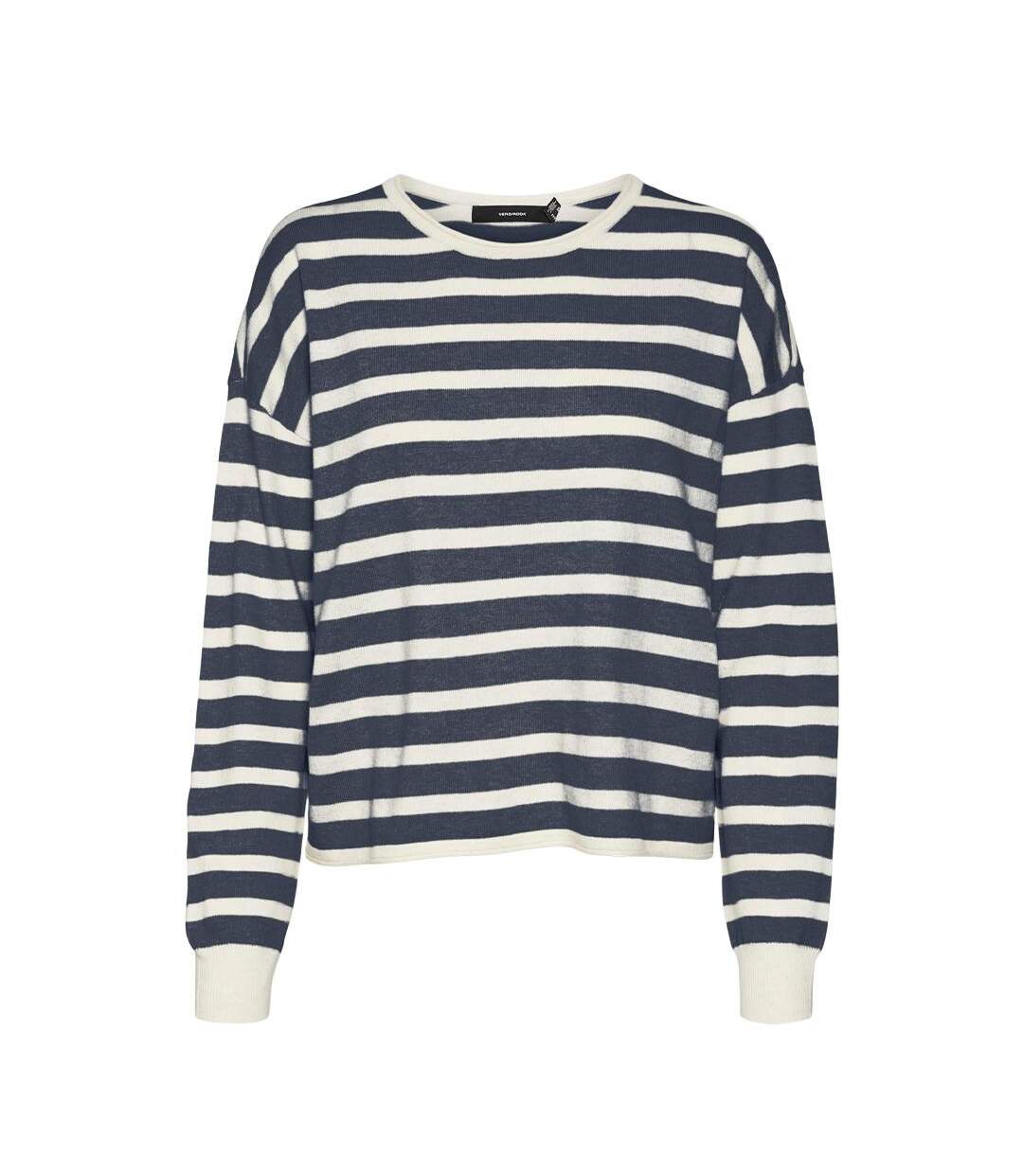 Pull Beige/Marine Femme Vero Moda Fantastic - L-1