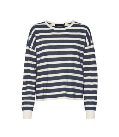 Pull Beige/Marine Femme Vero Moda Fantastic - L