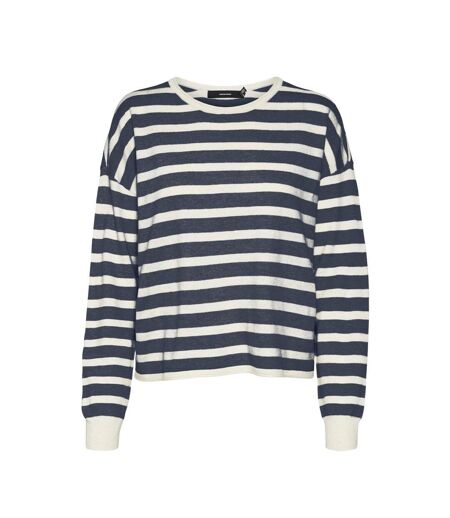 Pull Beige/Marine Femme Vero Moda Fantastic - L