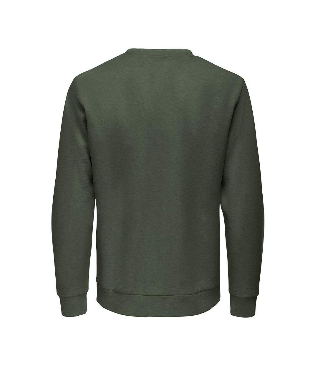 Sweat vert foncé homme only & sons chase-2
