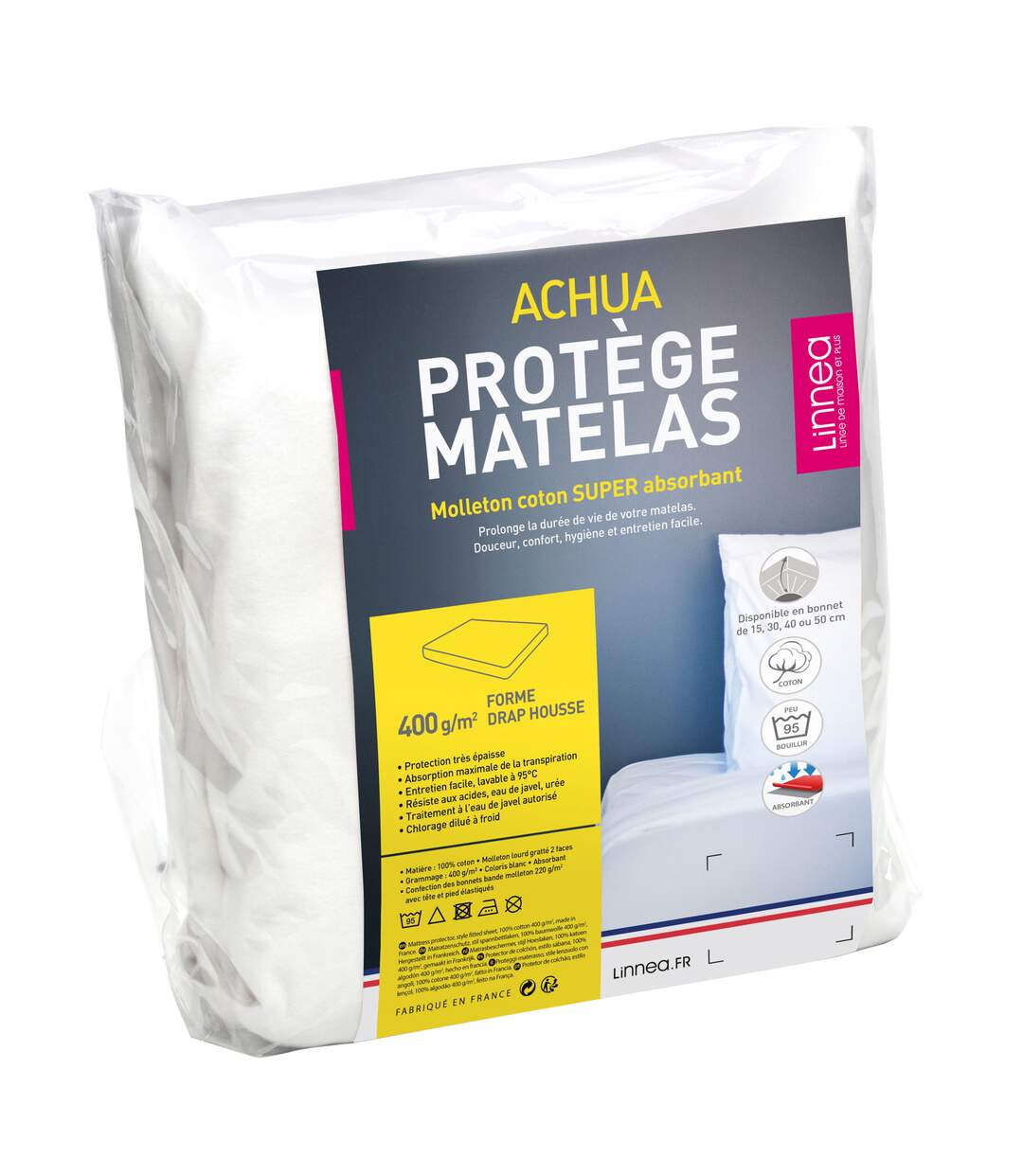 Protège matelas molleton ACHUA Bonnet de 50 cm-1