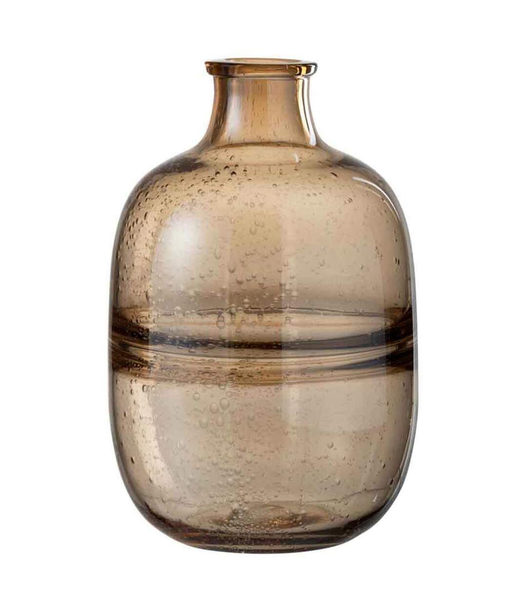 Vase Rond Design Nervures 29cm Ambre-1