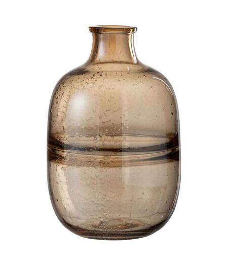 Vase Rond Design Nervures 29cm Ambre