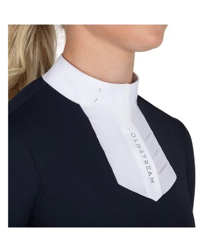Womens/ladies Roslin Crystal Ruffles Show Shirt Navy Coldstream