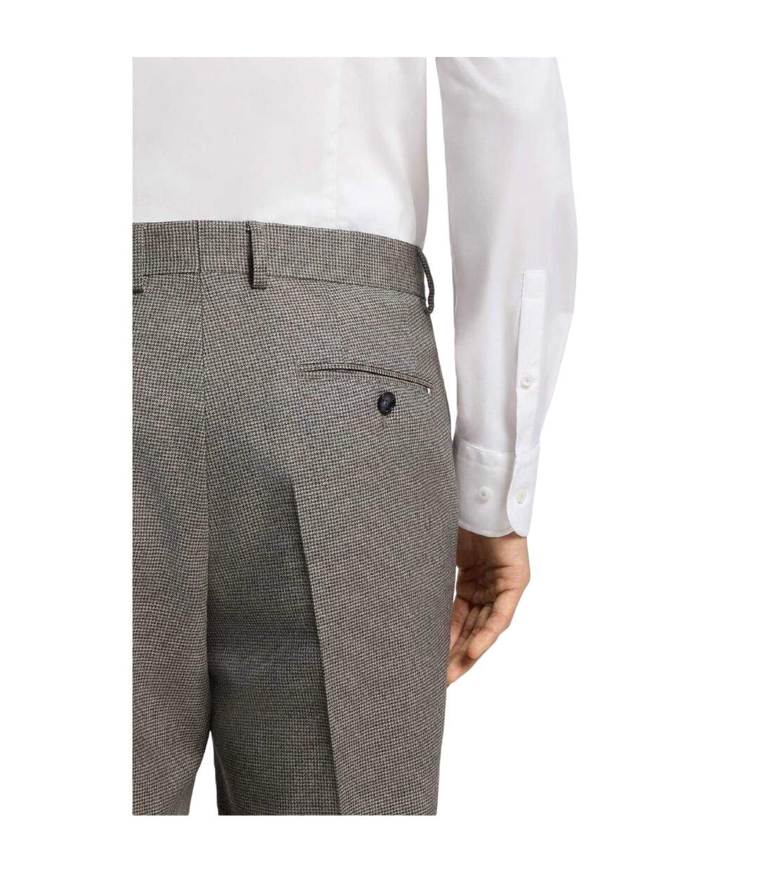 Chino Motif/style Pied-de-poule Homme Blanc Boss-3