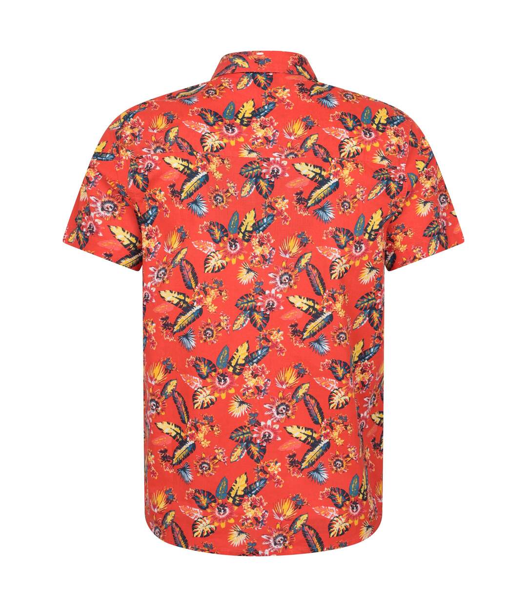 Mens tropical leaves short-sleeved shirt orange Mountain Warehouse-2