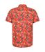 Mens tropical leaves short-sleeved shirt orange Mountain Warehouse-2