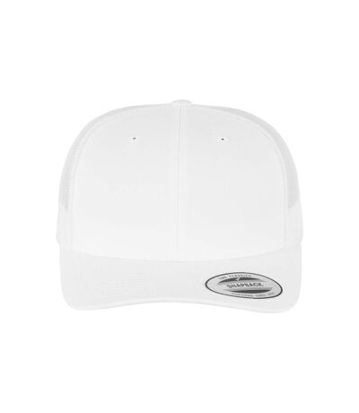 Unisex adult retro trucker cap white Flexfit