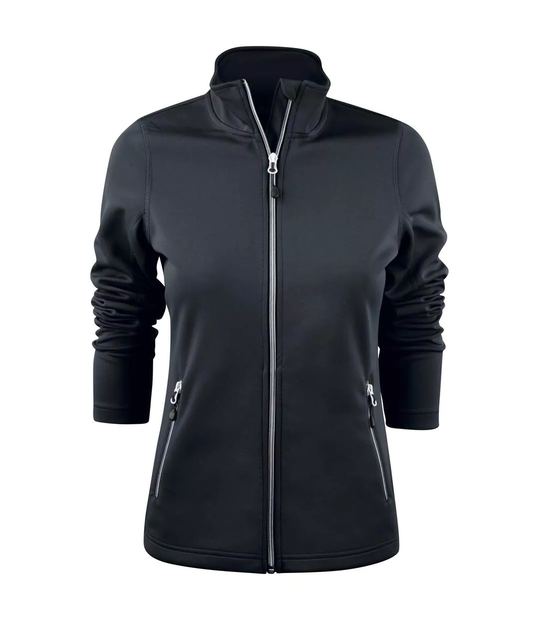 Womens/ladies Powerslide Zipped Sweat Jacket Grey Melange Printer RED-1