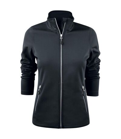 Womens/ladies Powerslide Zipped Sweat Jacket Grey Melange Printer RED
