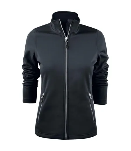 Womens/ladies Powerslide Zipped Sweat Jacket Grey Melange Printer RED
