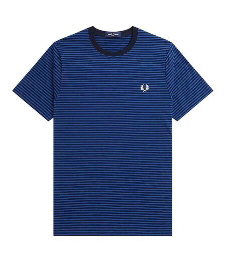 Mens fine stripe short-sleeved t-shirt blue Fred Perry