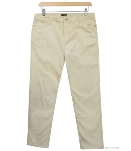 Pantalon 5 poches AXONE Balade - Toile gabardine coton stretch Beige pour une allure lumineuse et confortable