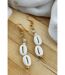 Cowrie Sea Shell Lightweight Minimalist Beach Dainty White Drop Hook Earring