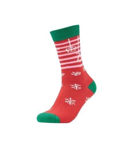 Unisex adult joyful christmas socks red/white MidOcean