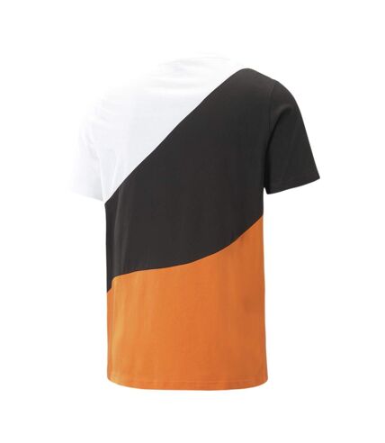 T-shirt Blanc/Noir/Orange Homme Puma Power Cat