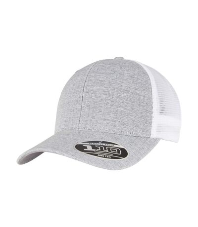 Unisex adult 110 mesh two tone cap silver/white melange Flexfit