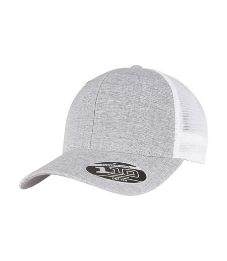 Unisex adult 110 mesh two tone cap silver/white melange Flexfit
